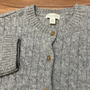 Appleseeds Cable Knit Wool Cardigan Sweater Women's Sz 2XL Button Up Grey Soft